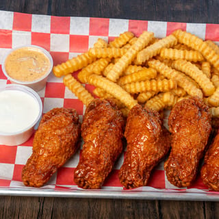 5 Jumbo wings with fries