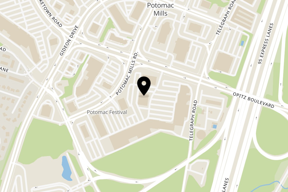 Map showing the location of Cravin Point on 14313 Potomac Mills Rd in Woodbridge